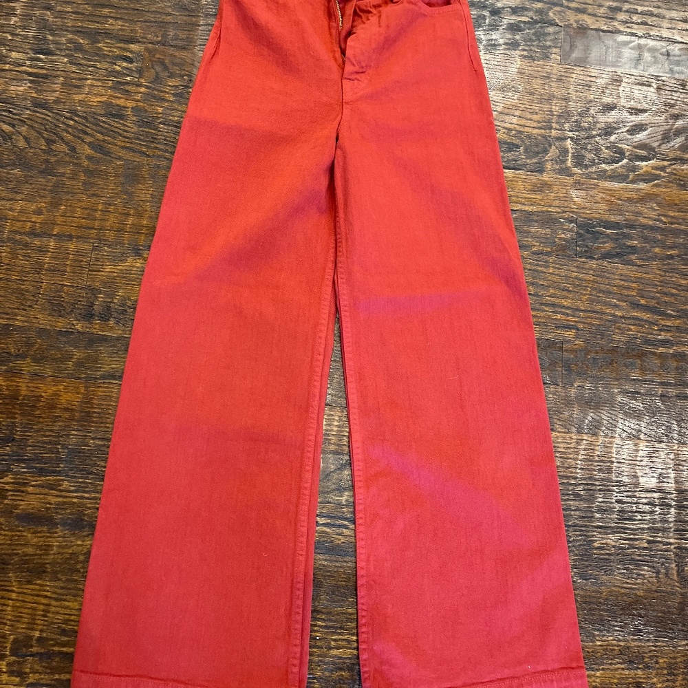G. Red wide leg jeans